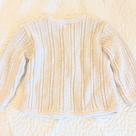 Hannah Anderson Oat Color Cable Knit Cardigan 2-3T - Picture 4 of 5